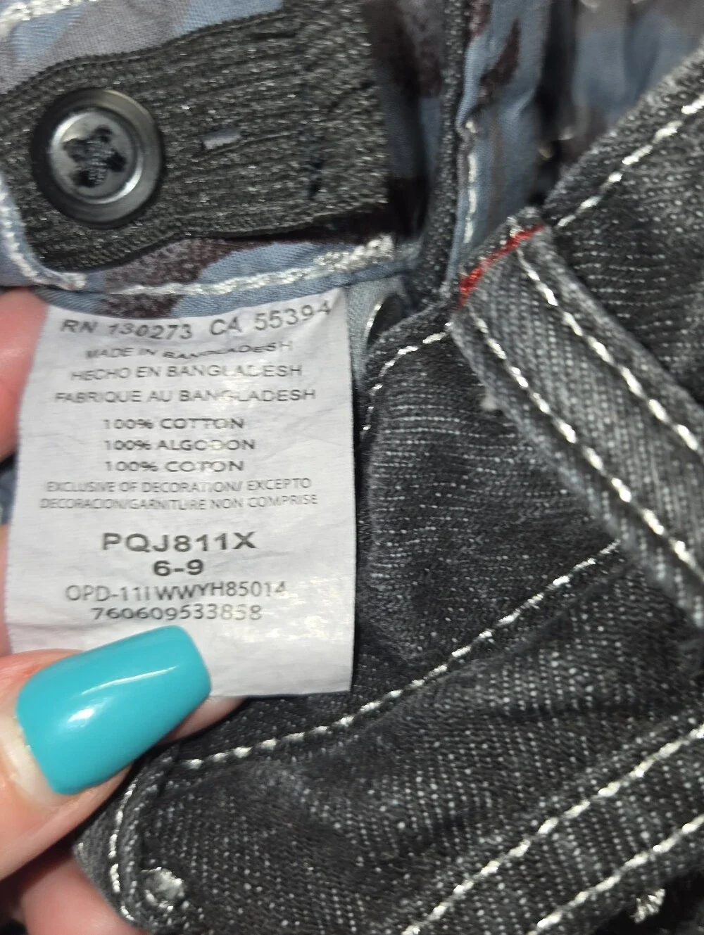Baby Wrangler Pants Black size 6 to 9 Months Western